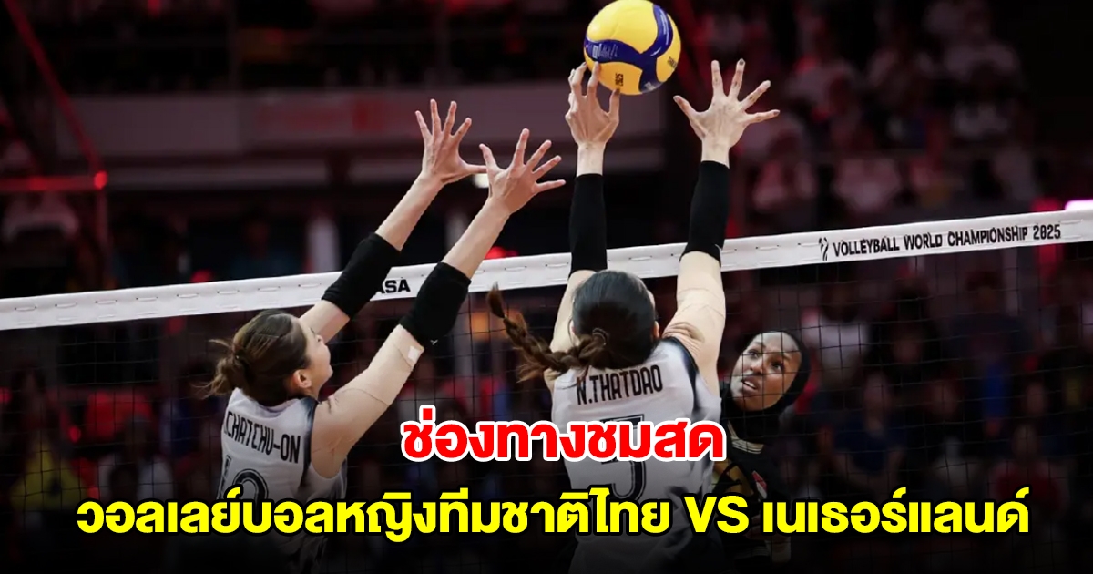 ช่องทางชมสด วอลเลย์บอลหญิงทีมชาติไทย VS เนเธอร์แลนด์ วอลเลย์บอลหญิงชิงแชมป์โลก 2025