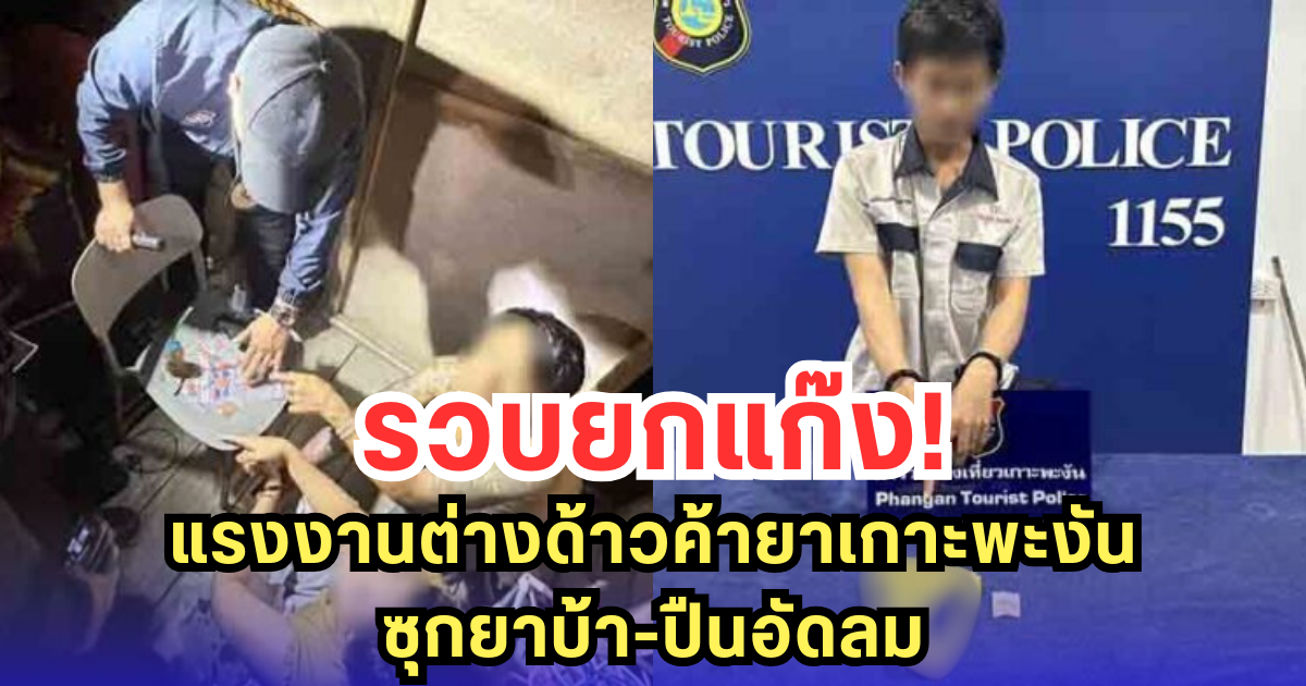 รวบยกแก๊ง! แรงงานต่างด้าวค้ายาเกาะพะงัน ซุกยาบ้า-ปืนอัดลม