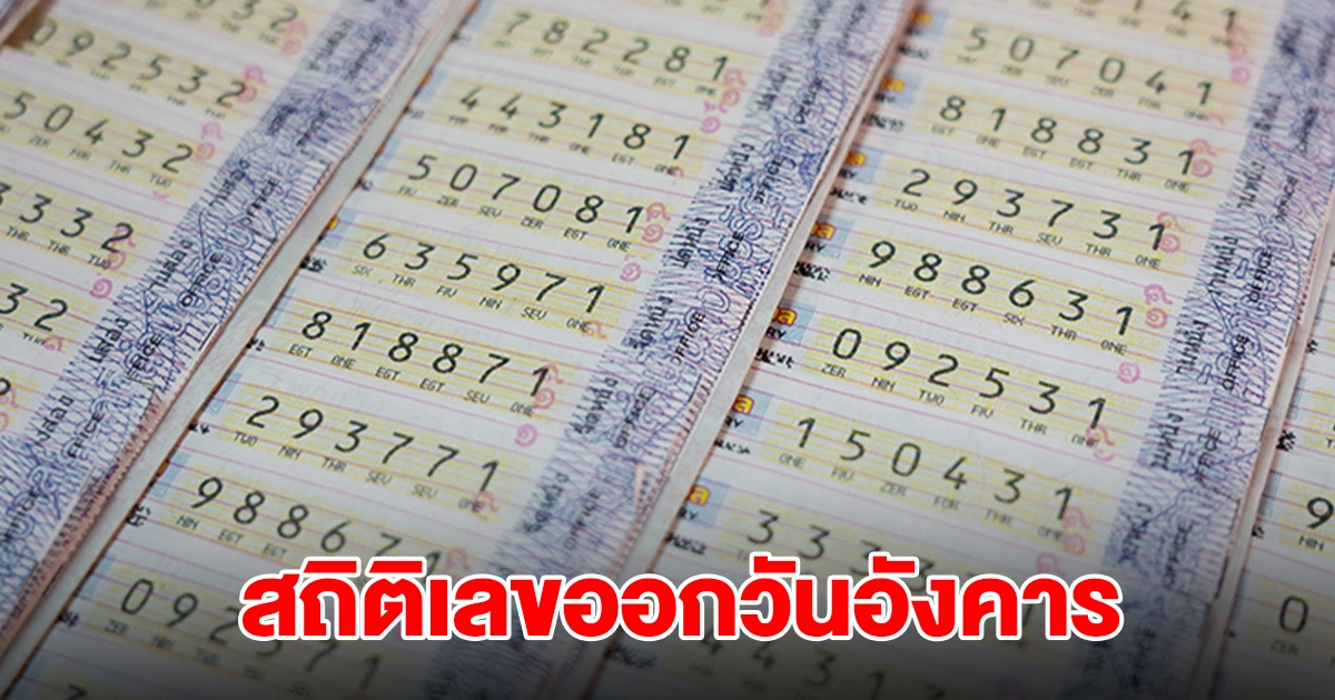 ส่องสถิติเลขออกวันอังคาร ย้อนหลัง 20 ปี