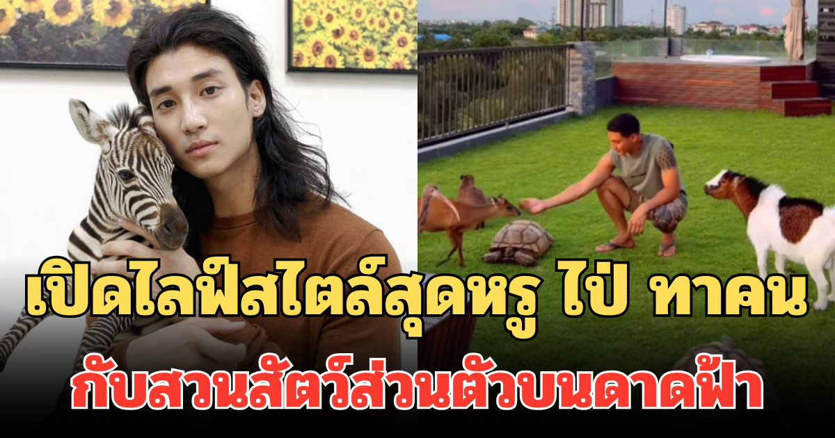 ไม่ธรรมดา เปิดไลฟ์สไตล์สุดหรู ไป่ ทาคน กับสวนสัตว์ส่วนตัวบนดาดฟ้า