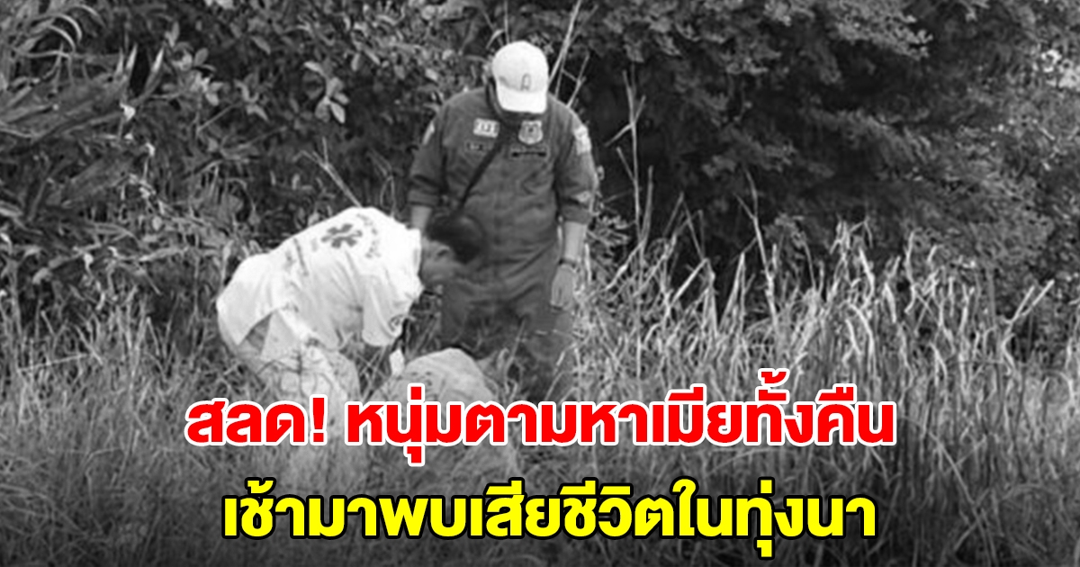 สลด! หนุ่มตามหาเมียทั้งคืน เช้ามาพบเสียชีวิตในทุ่งนา
