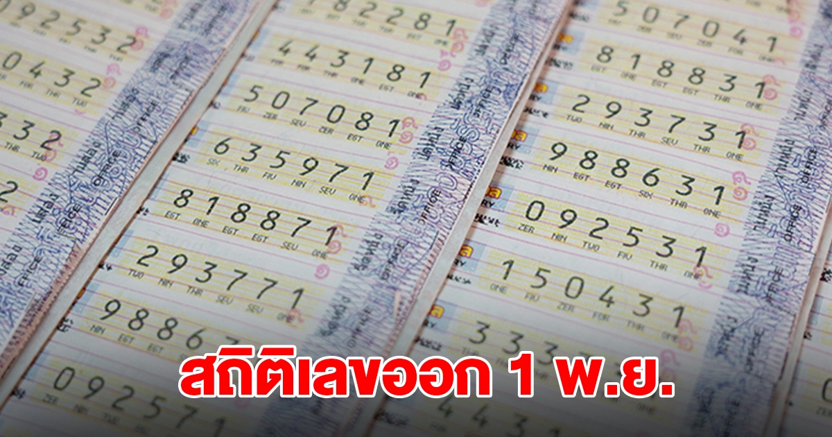สถิติเลขออก 1 พ.ย. ย้อนหลัง 20 ปี พบเลขดังเคยออกซ้ำ 6 รอบ