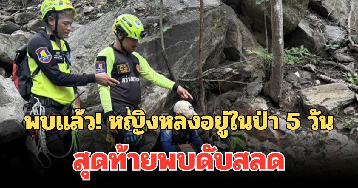 พบแล้ว! หญิงวัย 58 หายตัวหลงอยู่ในป่า 5 วัน สุดท้ายพบดับสลด