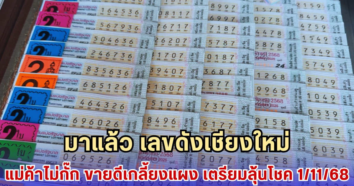 มาแล้ว เลขดังเชียงใหม่ แม่ค้าไม่กั๊ก ขายดีเกลี้ยงแผง เตรียมลุ้นโชค 1/11/68