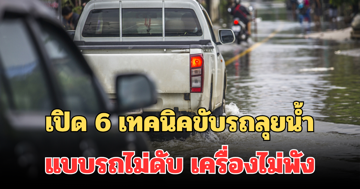เซฟเก็บไว้ด่วน! เปิด 6 เทคนิคขับรถลุยน้ำ แบบรถไม่ดับ เครื่องไม่พัง