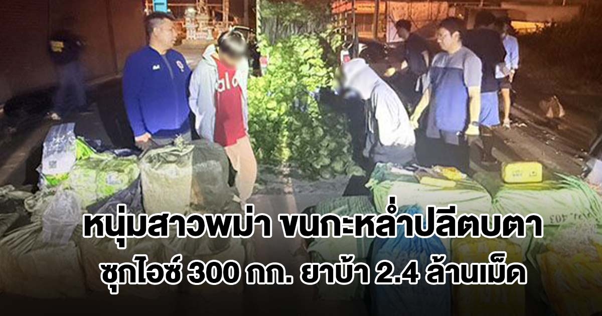 สกัดจับกลางทาง หนุ่มสาวพม่า ขนกะหล่ำปลี ซุกไอซ์ 300 กก. ยาบ้า 2.4 ล้านเม็ด