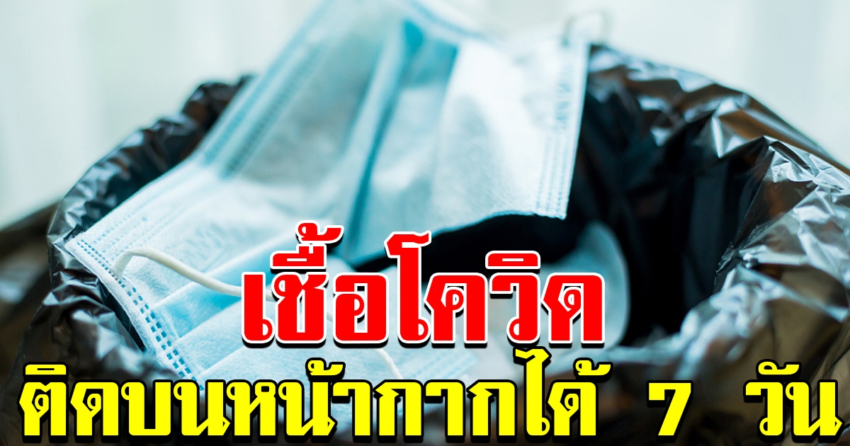 นักวิจัยฮ่องกงพบว่า เชื้อไวรัสโคโรนาสายพันธุ์ใหม่ 2019 สามารถติดอยู่บนหน้ากากอนามัยได้นานถึง 7 วัน