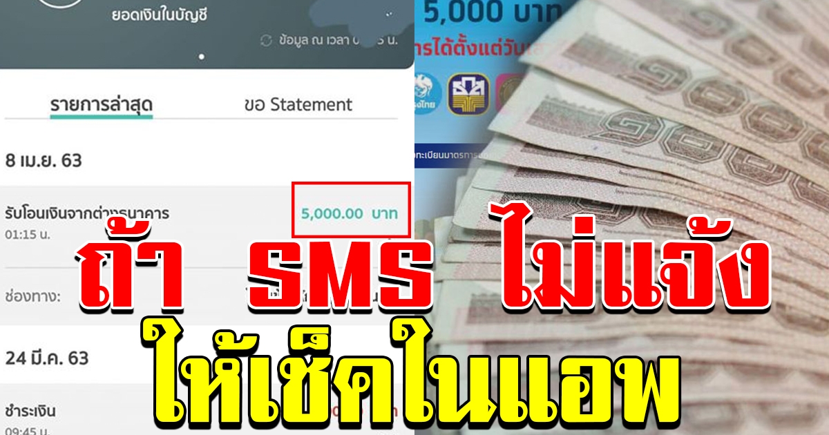 ไม่มี SMS แจ้งผลยืนยัน ให้เข้าไปเช็คในแอพได้เลย