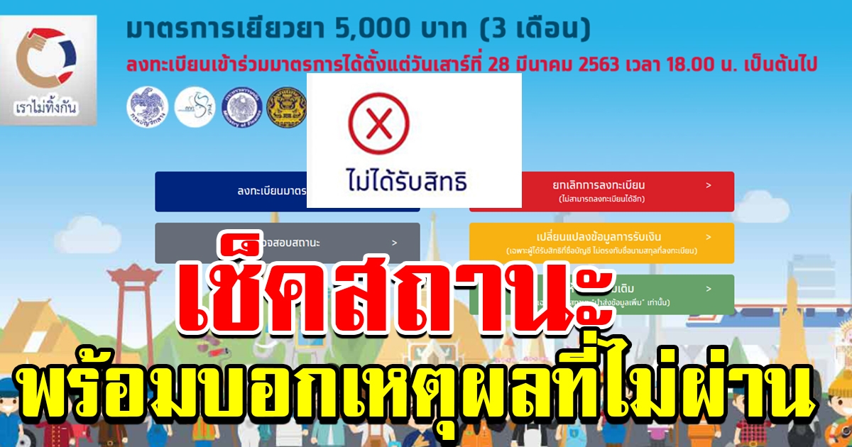 แจ้งไม่ได้รับสิทธิ