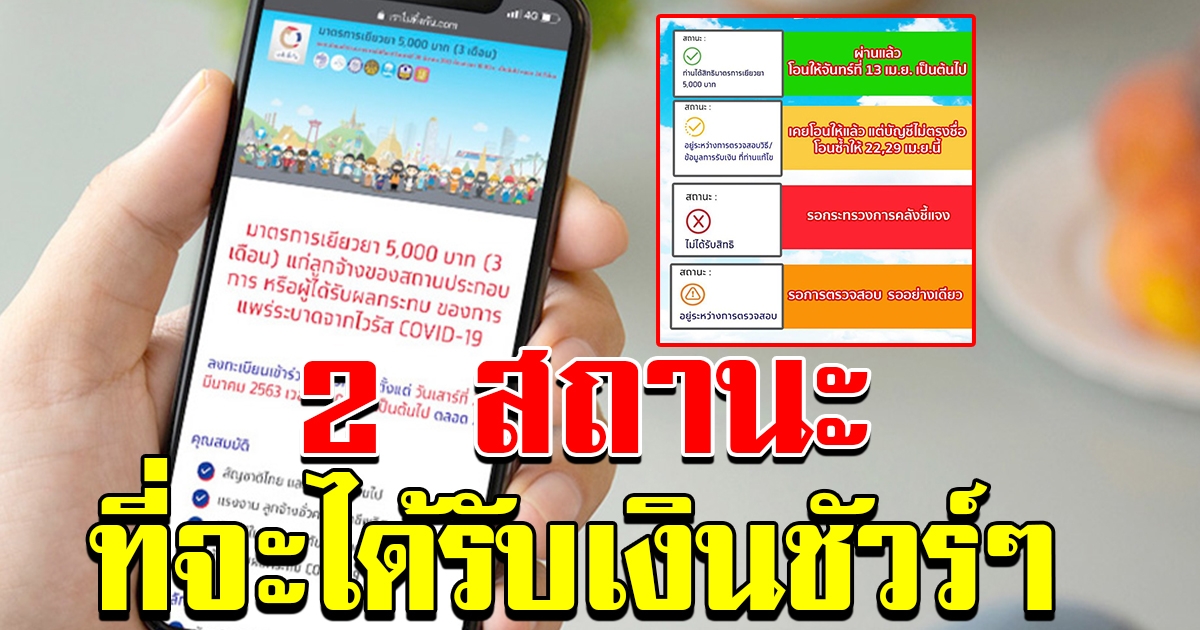 2 สถานะ ได้รับเงิน