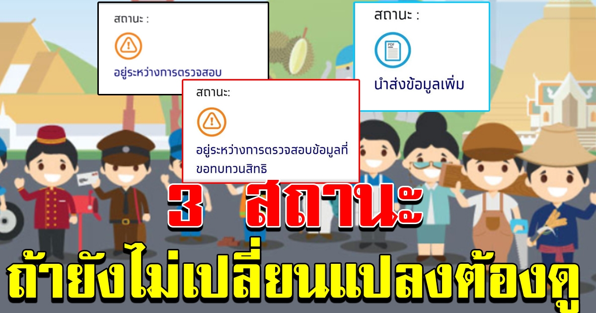 ความคืบหน้าล่าสุด ของ 3 สถานะ