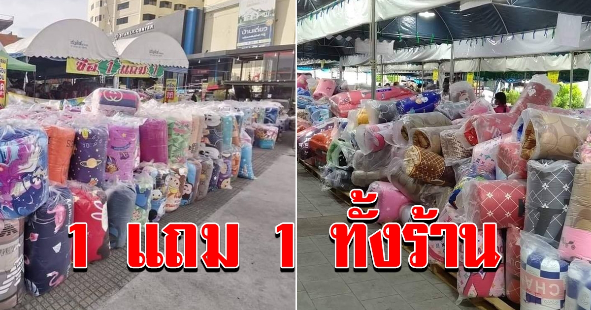 มหกรรมเครื่องนอน สินค้าลดราคา 1 แถม1