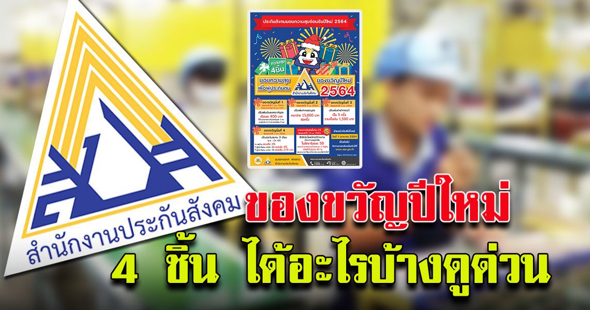 สำนักงานประกันสังคม มอบของขวัญปีใหม่ 2564