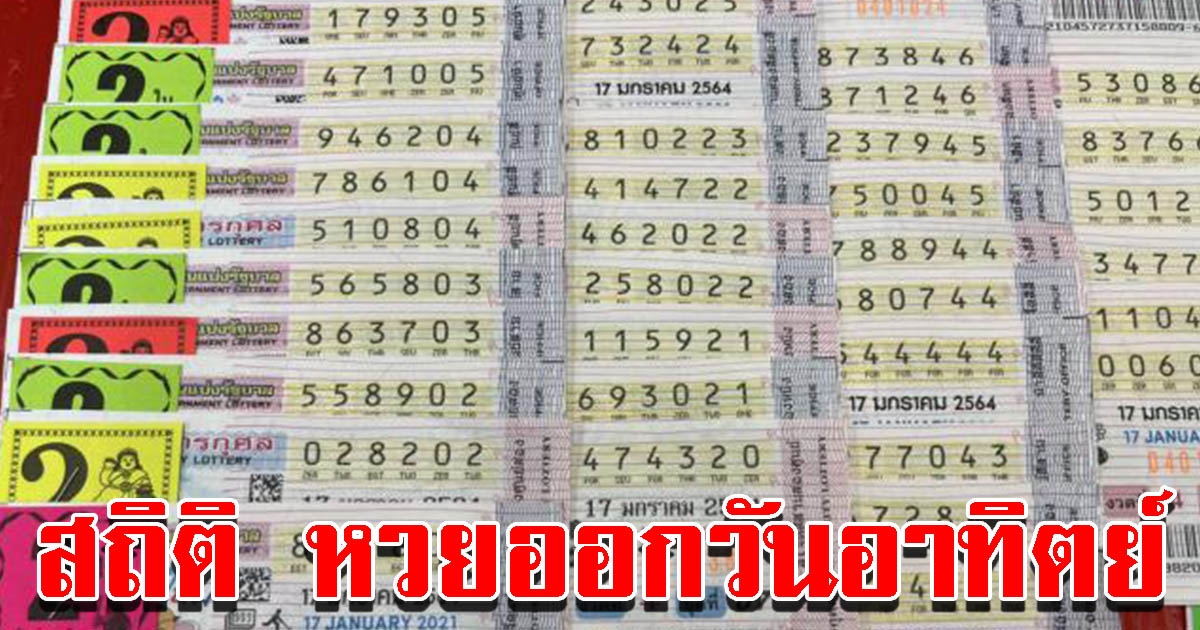 สถิติ เลขออกรางวัล วันอาทิตย์