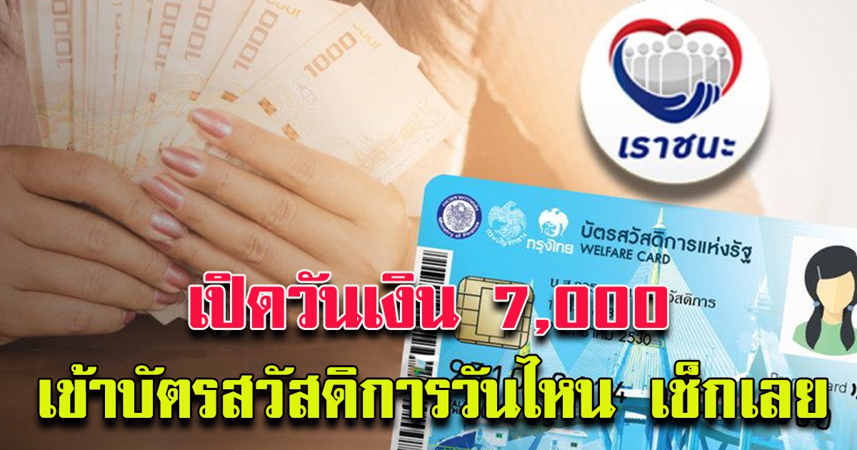 เราชนะ บัตรคนจน บัตรสวัสดิการแห่งรัฐ เงินเข้าอัตโนมัติ