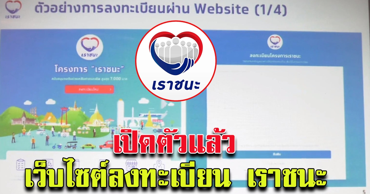 เว็บไซต์ เราชนะ เปิดให้ลงทะเบียน