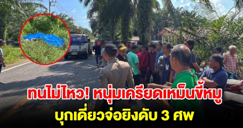 หนุ่มเครียดจัด ดมกลิ่นขี้หมูเพื่อนบ้านหลายปี บุกเดี่ยวจ่อยิงดับ 3 ราย