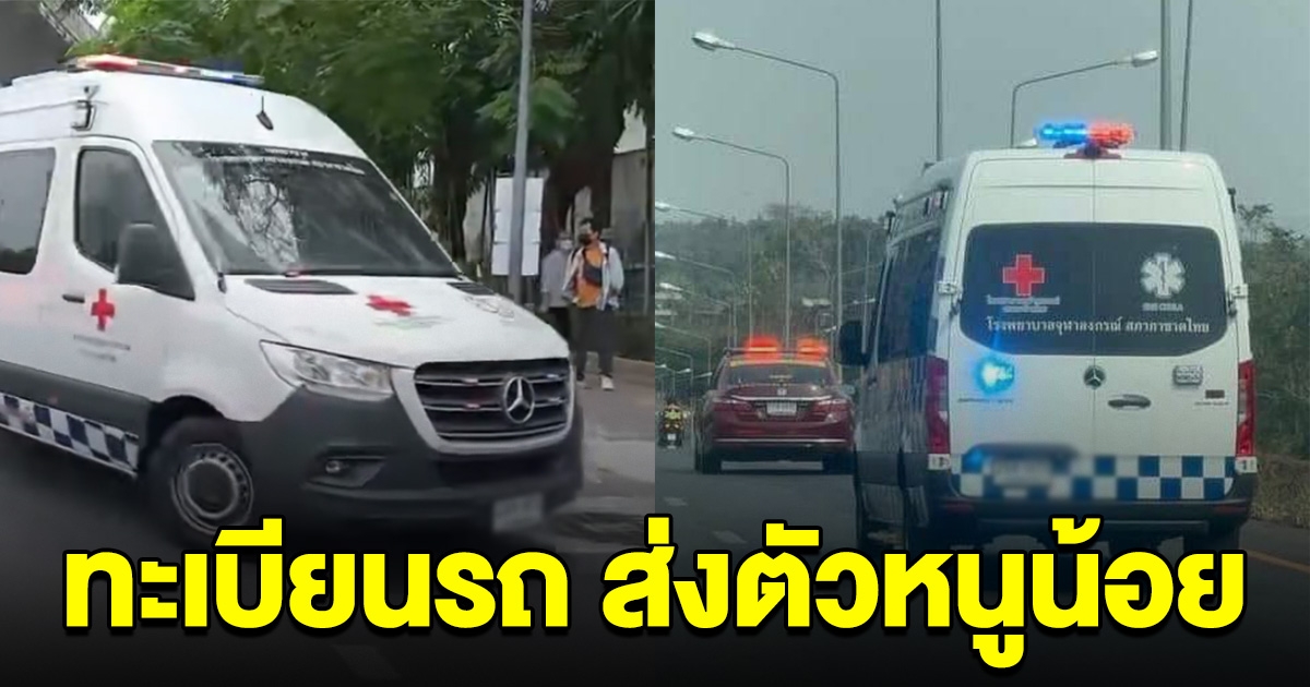 แห่ส่องป้ายทะเบียน รถฉุกเฉิน ภารกิจส่งหนูน้อย 7 เดือน ถึงโรงพยาบาล