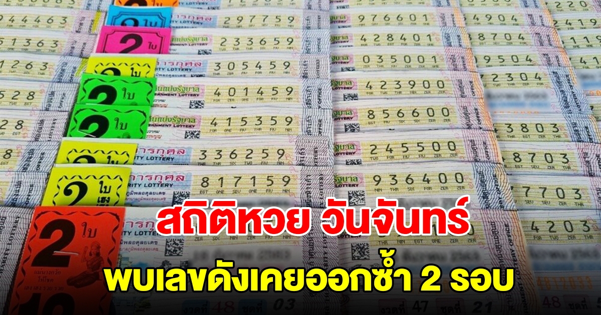 สถิติเลขวันจันทร์ ย้อนหลัง 10 งวด พบเลขดังเคยออกซ้ำ 2 รอบ