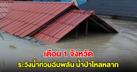ปภ. เตือน 1 จังหวัด 1 อำเภอ ระวังน้ำท่วมฉับพลัน น้ำป่าไหลหลาก