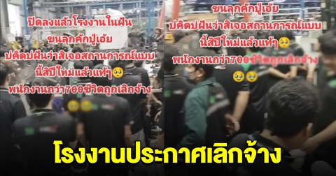 ฟ้าผ่ากลางใจ พนักงานหลายร้อยชีวิต เข่าแทบทรุด โรงงานประกาศเลิกจ้าง