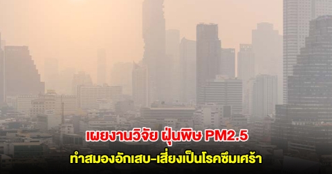 เพจวิทยาศาสตร์ เผยงานวิจัย ฝุ่นพิษ PM2.5 ทำสมองอักเสบ-เสี่ยงเป็นโรคซึมเศร้ามากขึ้น