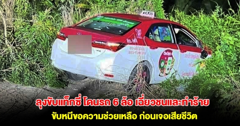 สลด ลุงขับแท็กซี่ โดนรถบรรทุก 6 ล้อ เฉี่ยวชนและทำร้าย ขับหนีขอความช่วยเหลือ ก่อนเจอเสียชีวิตพงหญ้าข้างทาง