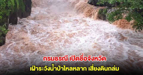 กรมธรณี เปิดชื่อจังหวัด เฝ้าระวังน้ำป่าไหลหลาก เสี่ยงดินถล่ม
