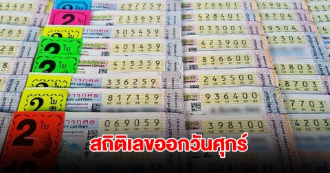 สถิติเลขออกวันศุกร์ ย้อนหลัง 20 งวด