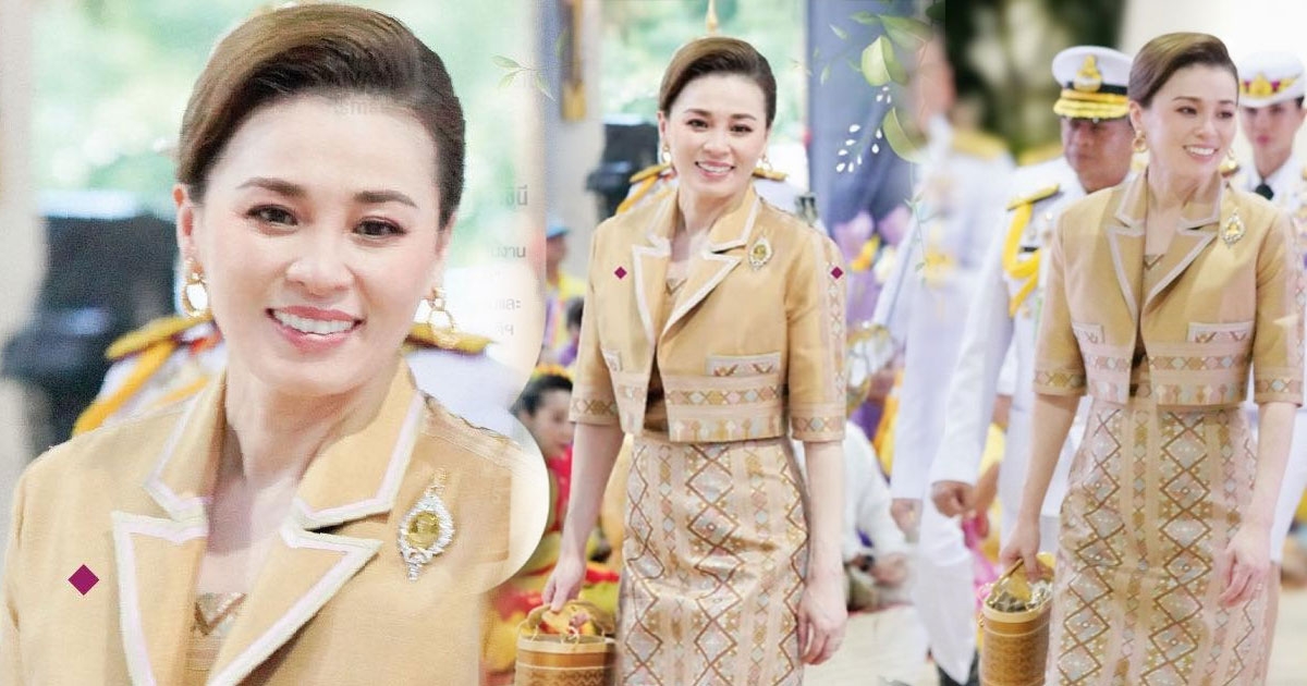 สง่างาม!! พระราชินี ทรงกระเป๋าทรงถือผ้าไหมไทยแบรนด์ SIRIVANNAVARI