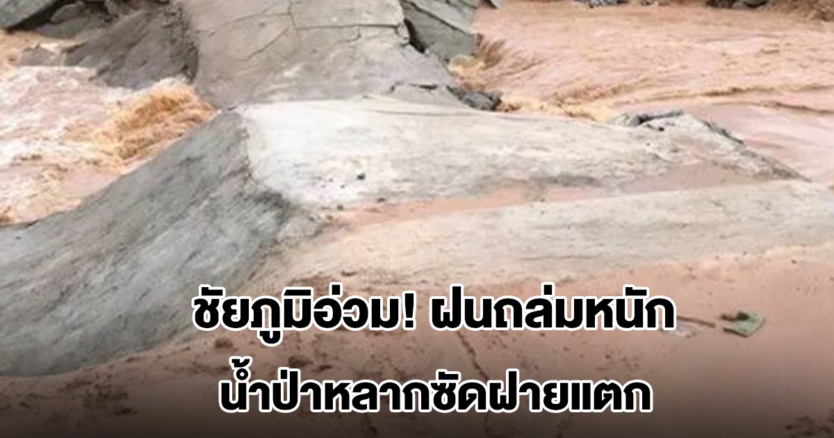 ชัยภูมิอ่วม! ฝนถล่มหนัก น้ำป่าหลากซัดฝายแตกแล้ว แจ้งเตือนประชาชนเฝ้าระวัง