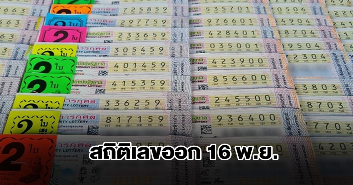 สถิติเลขออก 16 พ.ย. ย้อนหลัง 20 ปี พบเลขเคยออกซ้ำ 2 รอบ