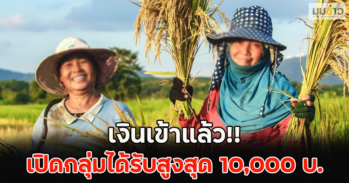 เงินเข้าแล้ว!! เปิดกลุ่มได้รับสูงสุด 10,000 บ.เงินช่วยเหลือชาวนารอบสองไร่ละ 1,000