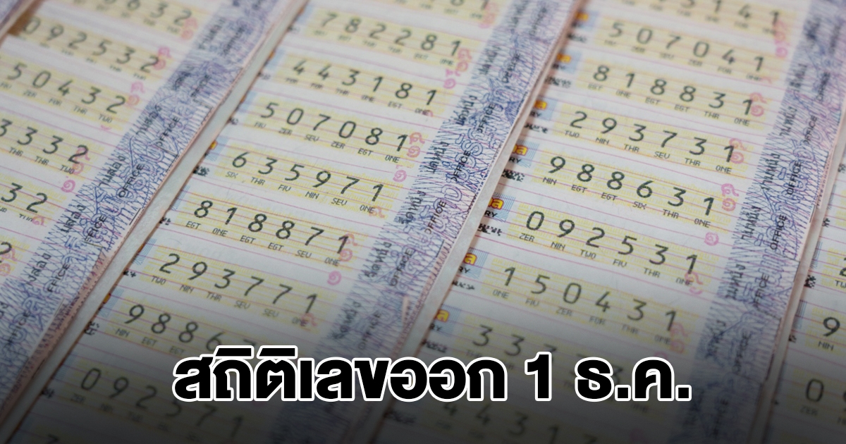 สถิติเลขออก 1 ธ.ค. ย้อนหลัง 20 ปี เลขเบิ้ลมาแรง พบเลขเคยออกซ้ำ