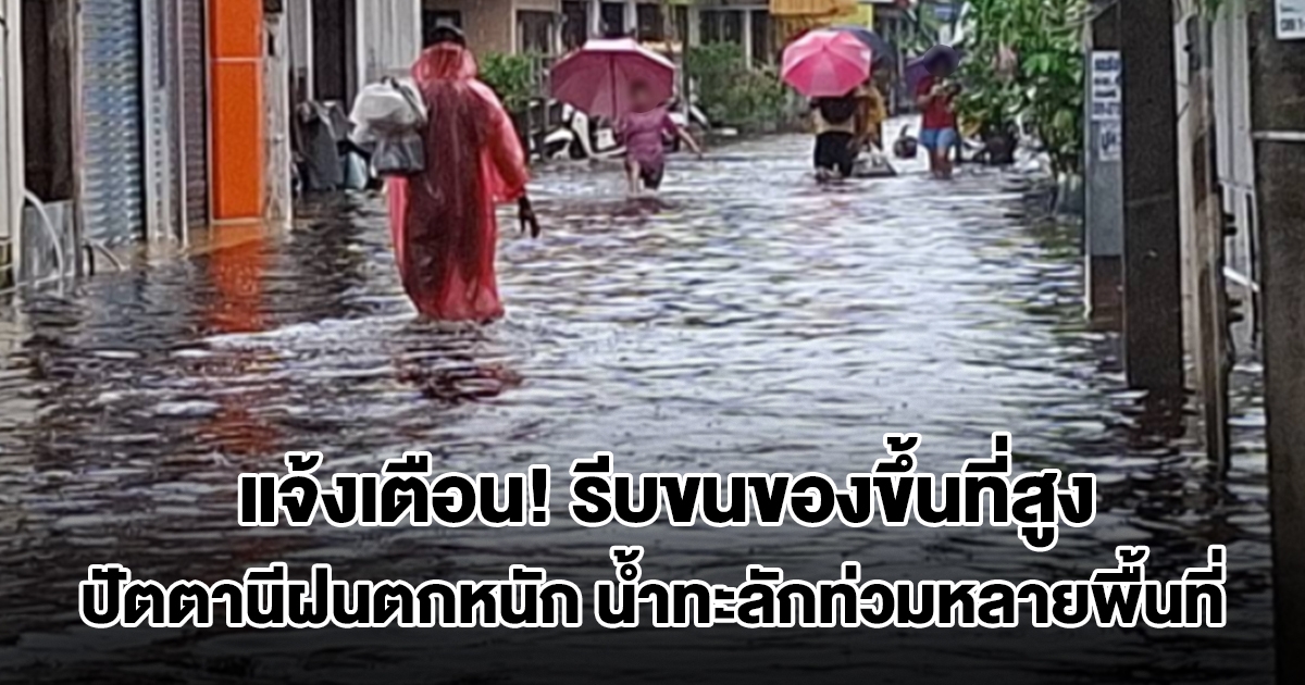 แจ้งเตือนด่วน! ปัตตานีฝนตกหนัก น้ำทะลักท่วมหลายพื้นที่ รีบขนของขึ้นที่สูง