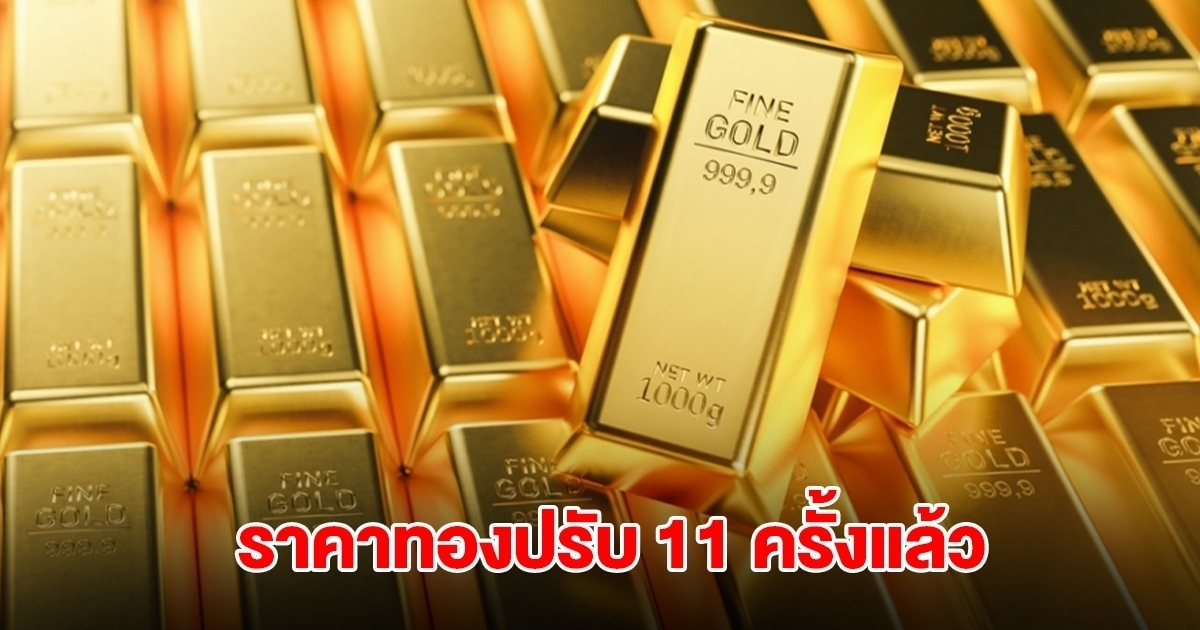 ยังไม่หยุด! ราคาทองล่าสุด ประกาศปรับครั้งที่ 11 ผันผวนหนัก