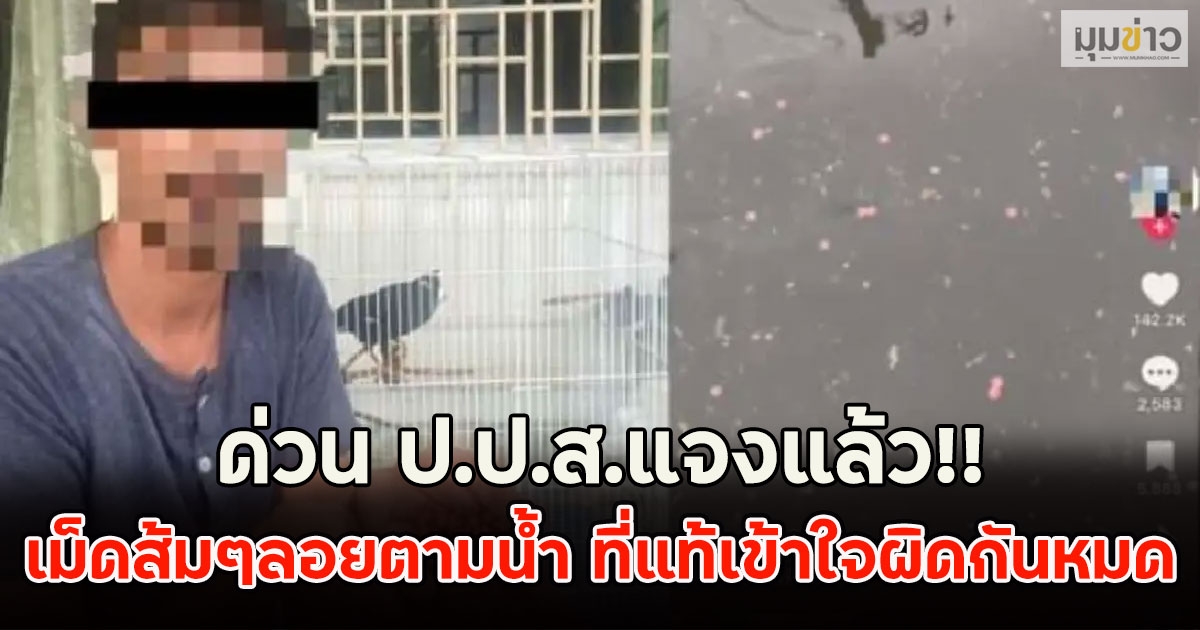 ด่วน ป.ป.ส.แจงแล้ว!! เม็ดส้มๆลอยตามน้ำ ที่แท้เข้าใจผิดกันหมด