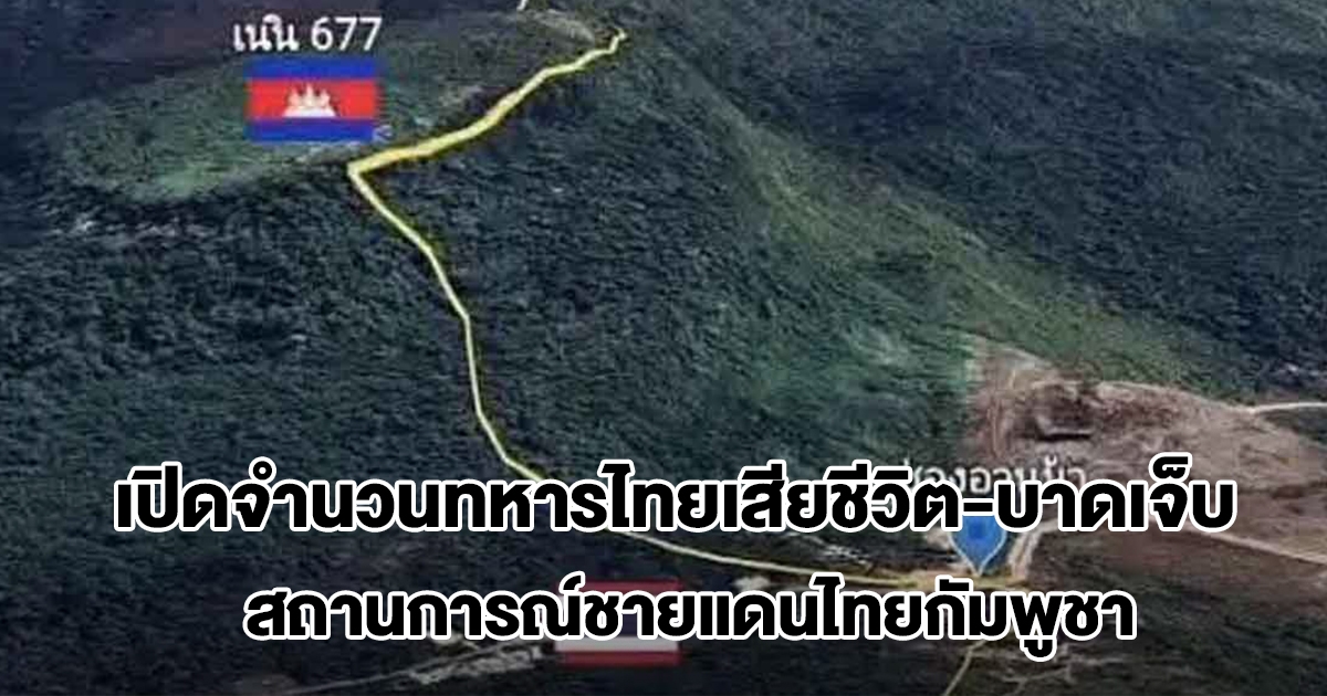 กองทัพ เปิดจำนวนทหารไทยเสียชีวิต-บาดเจ็บ สถานการณ์ชายแดนไทยกัมพูชา