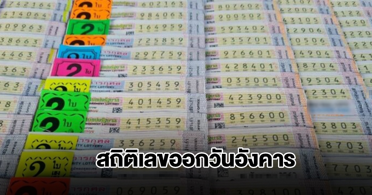 สถิติเลขออกวันอังคาร ย้อนหลัง 5 ปี พบเลขเคยออกซ้ำ