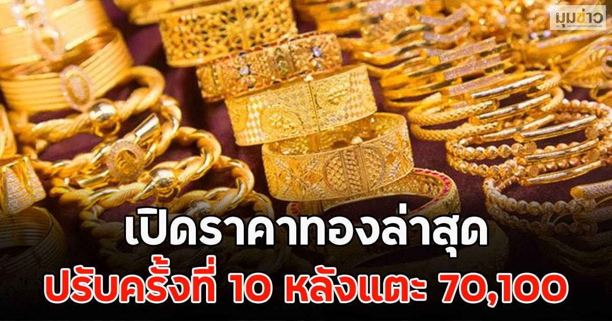เปิดราคาทองล่าสุด ปรับครั้งที่ 10 หลังแตะ 70,100
