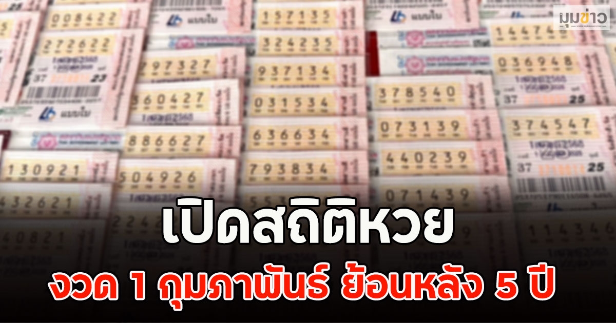 เปิดสถิติหวย งวด 1 กุมภาพันธ์ ย้อนหลัง 5 ปี