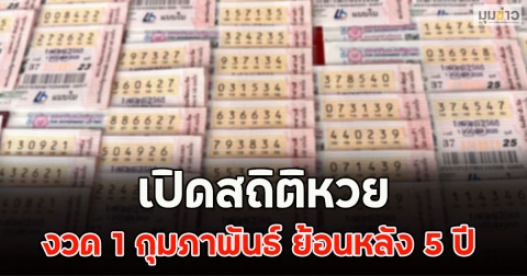 เปิดสถิติหวย งวด 1 กุมภาพันธ์ ย้อนหลัง 5 ปี