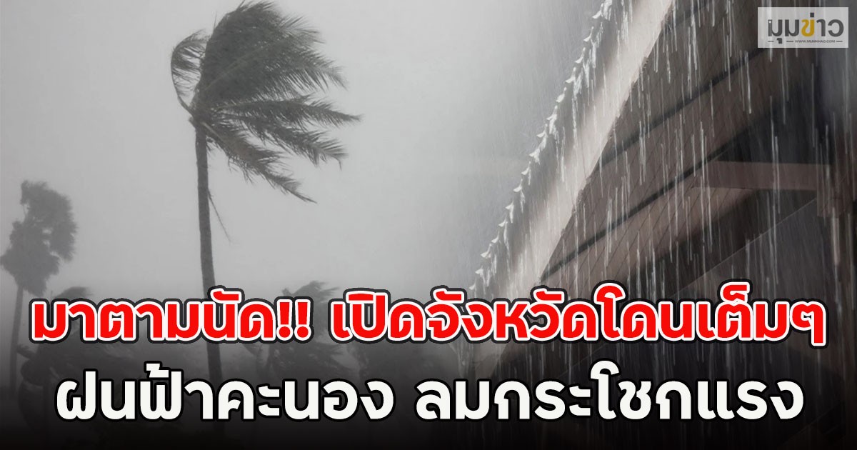 มาตามนัด!! เปิดจังหวัดโดนเต็มๆ ฝนฟ้าคะนอง ลมกระโชกแรง