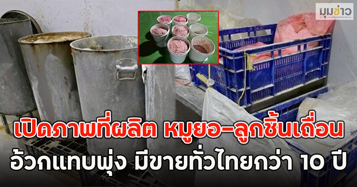 เปิดภาพที่ผลิต หมูยอ-ลูกชิ้นเถื่อน อ้วกแทบพุ่ง มีขายทั่วไทยกว่า 10 ปี
