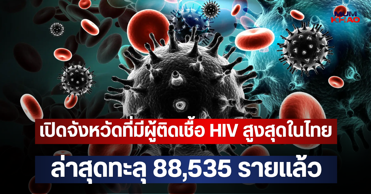 เปิดจังหวัดที่มีผู้ติดเชื้อ HIV สูงสุดในไทย ล่าสุดทะลุ 88,535 รายแล้ว
