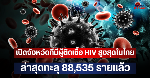 เปิดจังหวัดที่มีผู้ติดเชื้อ HIV สูงสุดในไทย ล่าสุดทะลุ 88,535 รายแล้ว