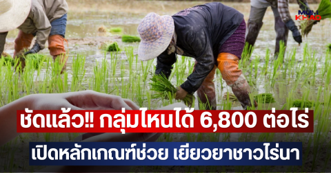 ชัดแล้ว!! กลุ่มไหนได้ 6,800 ต่อไร่ เปิดหลักเกณฑ์ช่วย เยียวยาชาวไร่นา