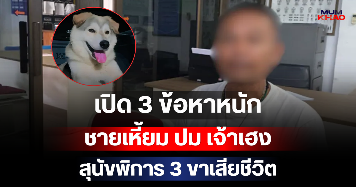 เปิด 3 ข้อหาหนัก ชายเหี้ยม ปม เจ้าเฮง สุนัขพิการ 3 ขาเสียชีวิต