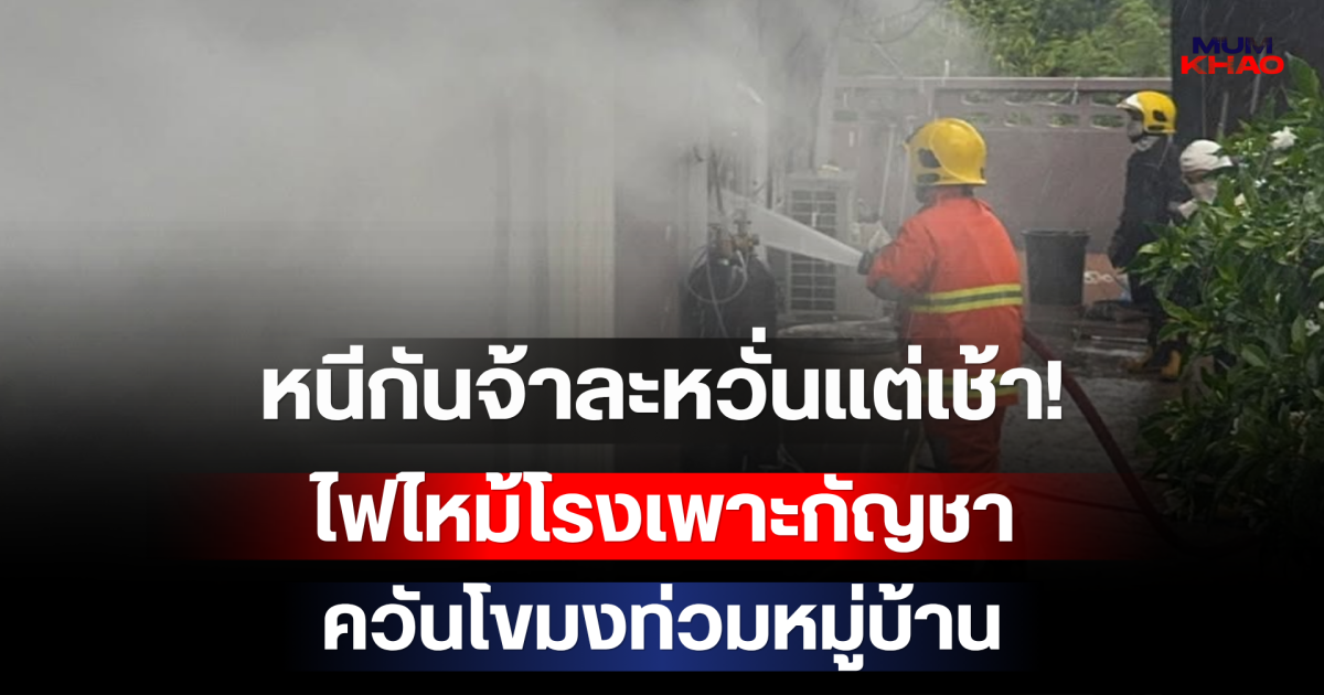 หนีกันจ้าละหวั่นแต่เช้า! ไฟไหม้โรงเพาะกัญชา ควันโขมงท่วมหมู่บ้าน